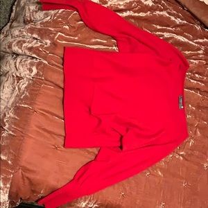 Red Anthropologie sweater